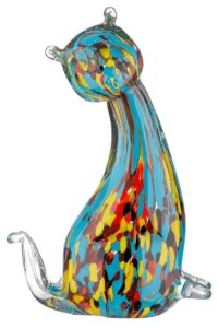 Chat en verre multicolor