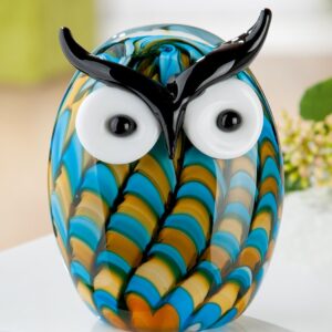Hibou en verre multicolor