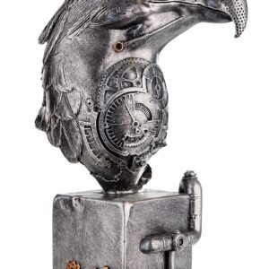 Sculpture Steampunk aigle argenté