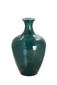 Vase de sol verre bleu pétrole