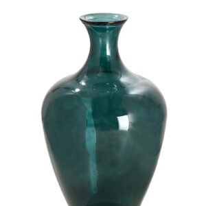 Vase de sol verre bleu pétrole