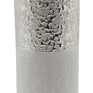 Vase céramique décor argent et chrome Ht 39.5 cm
