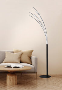 Lampadaire LED métal noir