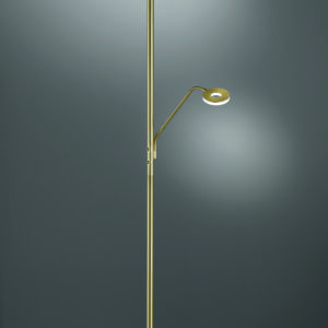 Lampadaire LED avec liseuse métal doré