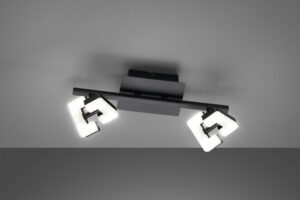 Rampe 2 spots LED métal noir