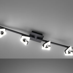 Rampe 4 spots LED métal noir