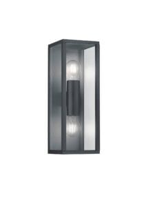 Applique extérieure double anthracite verre clair