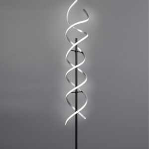 Lampadaire LED noir et argenté