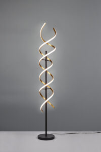 Lampadaire LED noir et doré