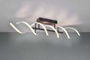 Plafonnier LED noir et argenté