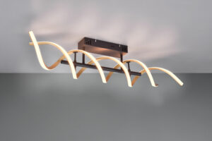 Plafonnier LED noir et doré