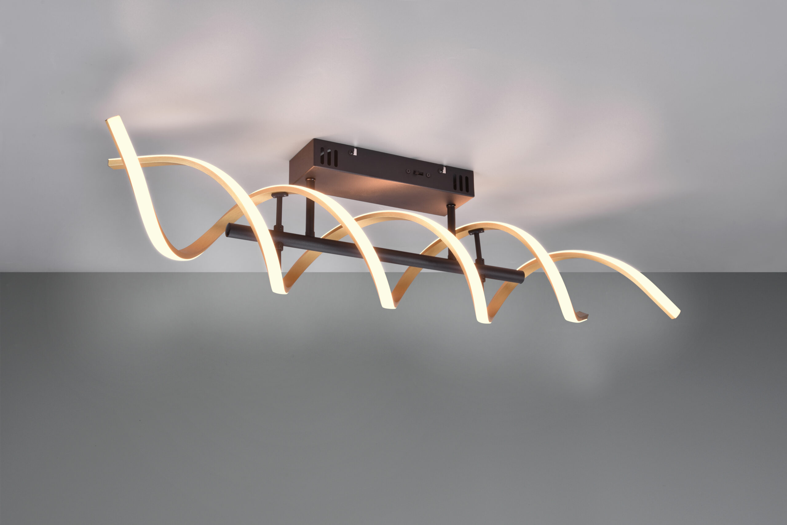 Plafonnier LED noir et doré