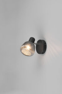 Spot métal noir verre fumé