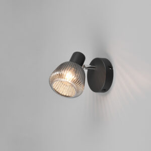 Spot métal noir verre fumé