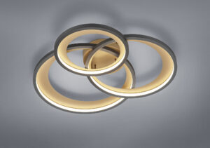 Plafonnier LED noir/doré