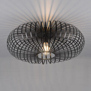 Plafonnier métal noir E27