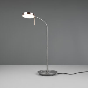 Lampe de bureau LED métal nickel mat