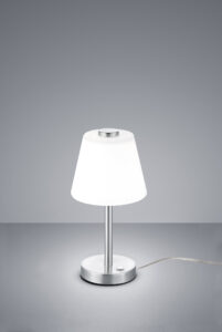 Lampe à poser LED métal nickel mat