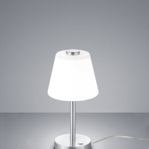 Lampe à poser LED métal nickel mat