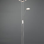 Lampadaire LED avec liseuse métal nickel mat