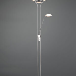 Lampadaire LED avec liseuse métal nickel mat