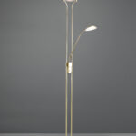 Lampadaire LED avec liseuse métal doré