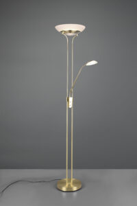 Lampadaire LED avec liseuse métal doré