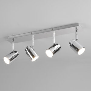 Rampe 4 spots salle de bain en métal chromé