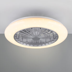 Plafonnier ventilateur LED gris et blanc