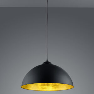 Suspension en métal noir intérieur doré