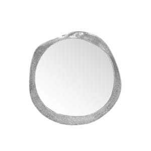 Miroir décoratif en métal argent vieilli 57x56 cm