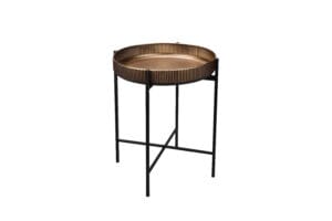 Table d'appoint métal noir et vieil or 48x60 cm