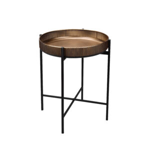 Table d'appoint métal noir et vieil or 48x60 cm