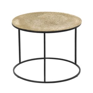Table d'appoint métal noir aluminium doré 60x46 cm