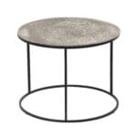 Table d'appoint métal noir aluminium argenté 60x46 cm