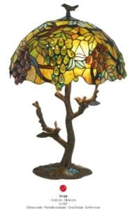 Lampe TIFFANY au décor floral orné de grappes de raisin
