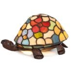 Lampe Tiffany tortue métal et pâte de verre