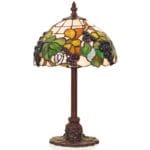Lampe Tiffany pied en métal abat-jour en pâte de verre