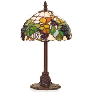 Lampe Tiffany pied en métal abat-jour en pâte de verre