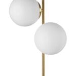 Lampe métal doré verres opales