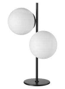 Lampe métal noir verres opales