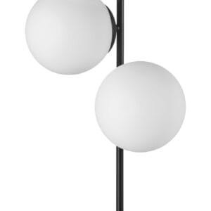 Lampe métal noir verres opales