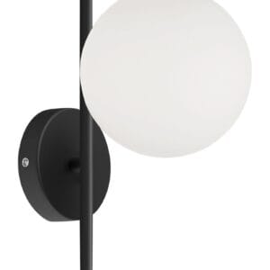 Applique métal noir verre opale