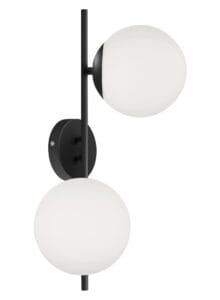 Applique métal noir verres opales