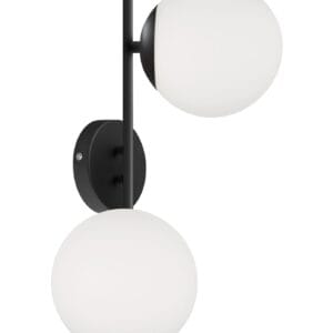 Applique métal noir verres opales