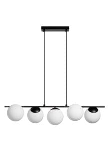 Lustre métal noir verres opales