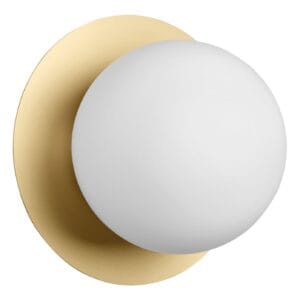 Applique métal doré verre opale