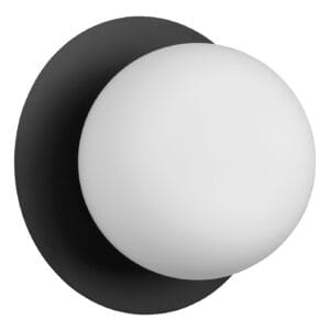 Applique métal noir verre opale