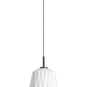 Suspension métal noir verre opale