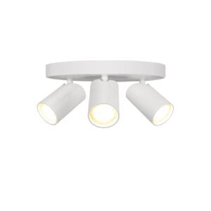 Plafonnier 3 spots orientables GU10 métal blanc